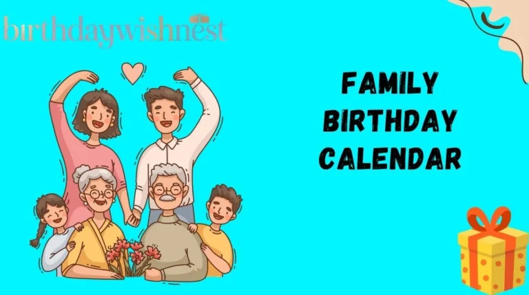 Family Birthday Calendar